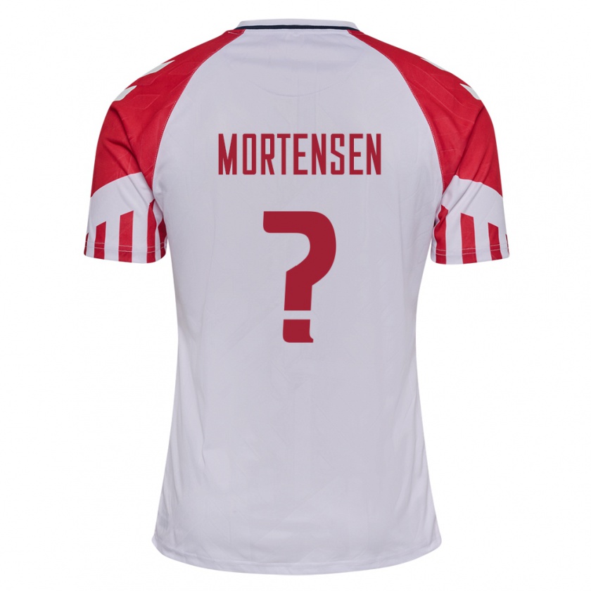 Kandiny Enfant Maillot Danemark Malthe Mortensen #0 Blanc Tenues Extérieur 24-26 T-Shirt