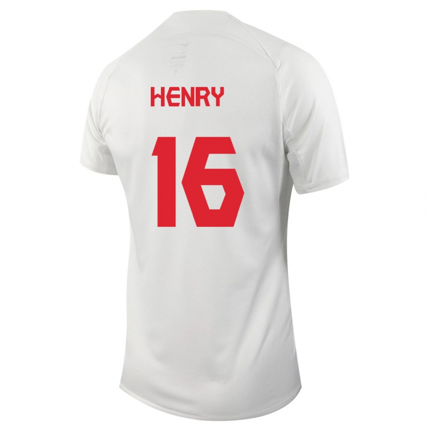 Kandiny Enfant Maillot Canada Maël Henry #16 Blanc Tenues Extérieur 24-26 T-Shirt