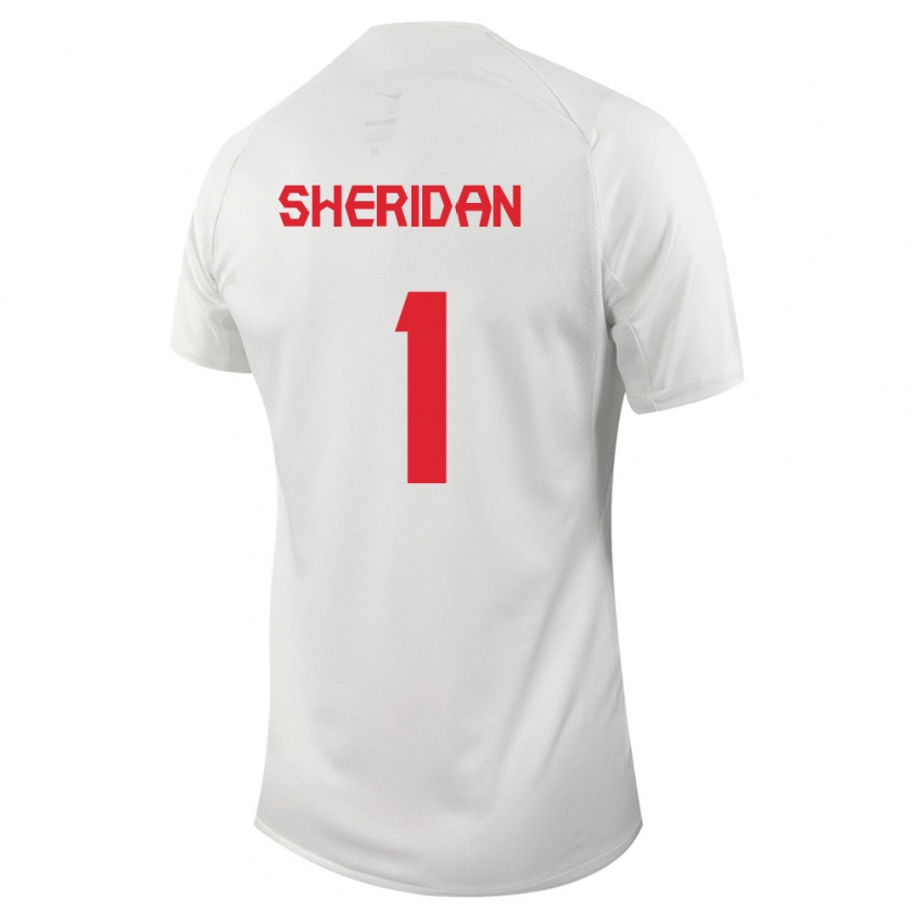 Kandiny Enfant Maillot Canada Kailen Sheridan #1 Blanc Tenues Extérieur 24-26 T-Shirt