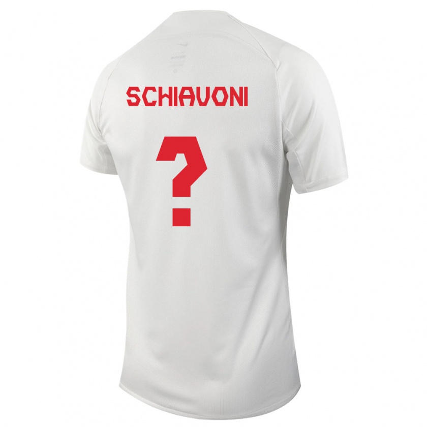 Kandiny Enfant Maillot Canada Matteo Schiavoni #0 Blanc Tenues Extérieur 24-26 T-Shirt