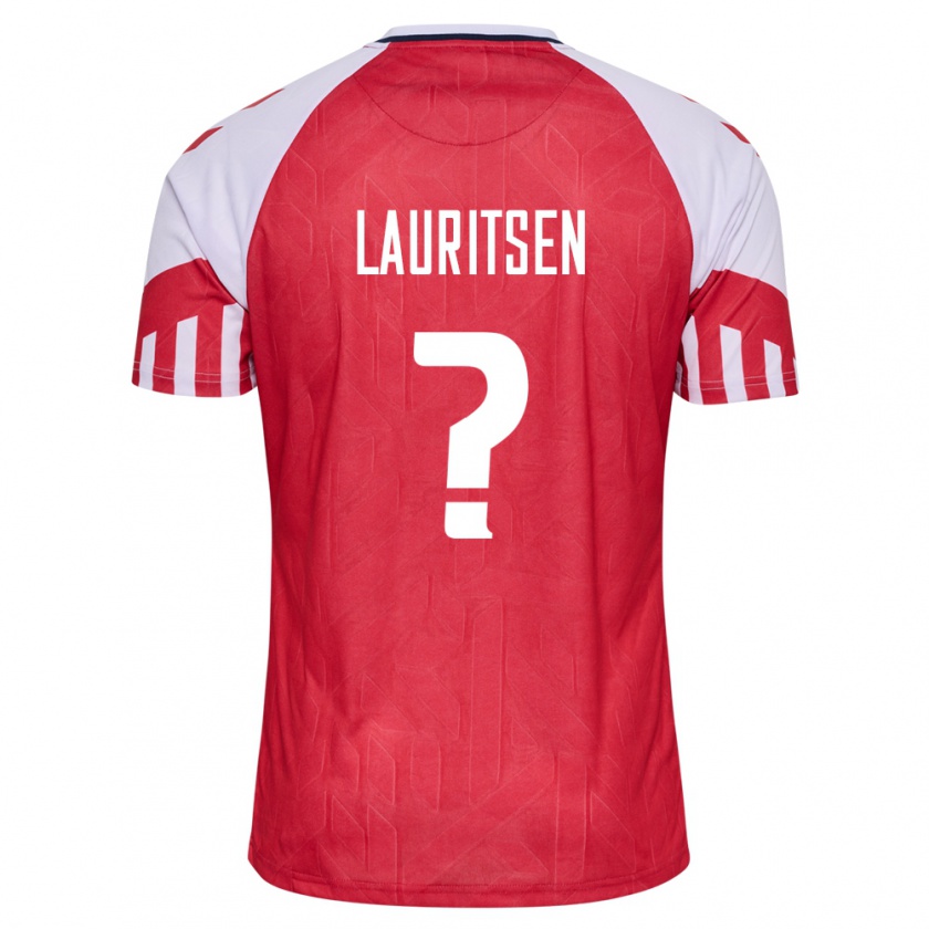 Kandiny Homme Maillot Danemark Mads Lauritsen #0 Rouge Tenues Domicile 24-26 T-Shirt