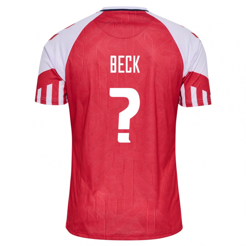 Kandiny Homme Maillot Danemark Julius Beck #0 Rouge Tenues Domicile 24-26 T-Shirt
