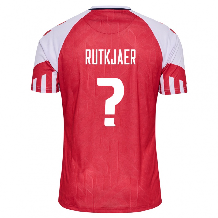 Kandiny Homme Maillot Danemark Villads Rutkjaer #0 Rouge Tenues Domicile 24-26 T-Shirt