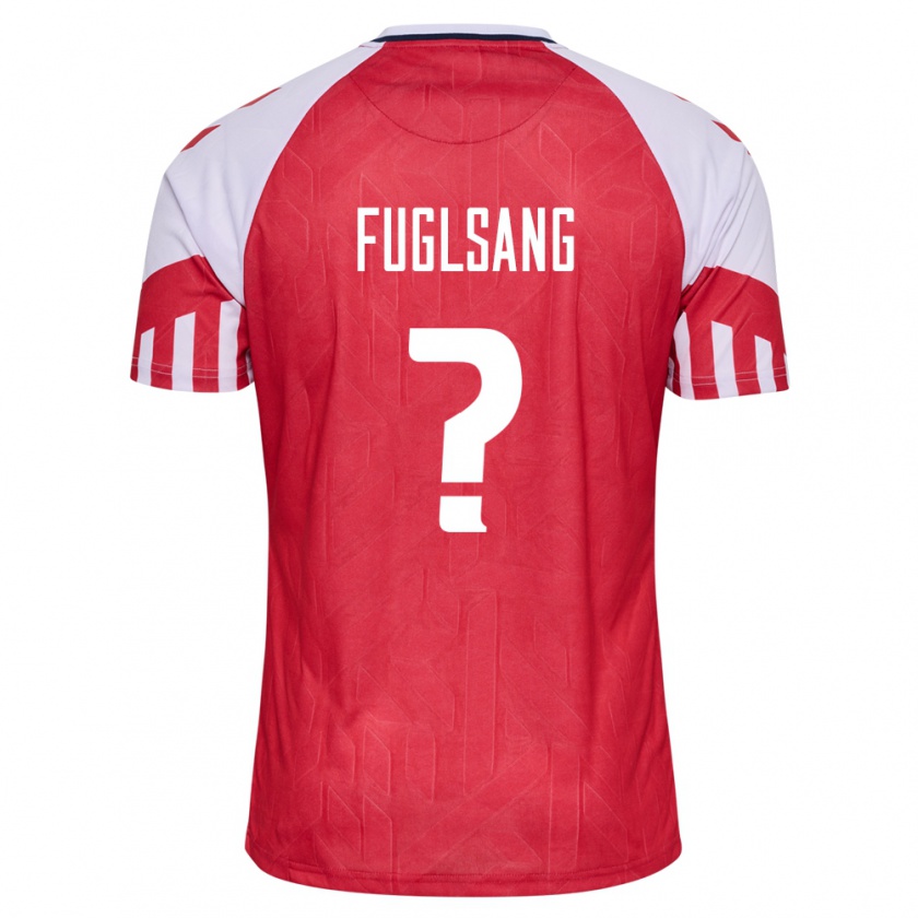 Kandiny Homme Maillot Danemark Adam Fuglsang #0 Rouge Tenues Domicile 24-26 T-Shirt