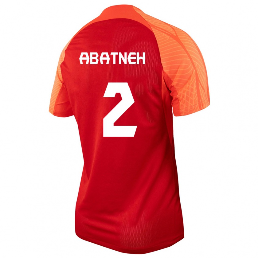 Kandiny Homme Maillot Canada Noah Abatneh #2 Orange Tenues Domicile 24-26 T-Shirt