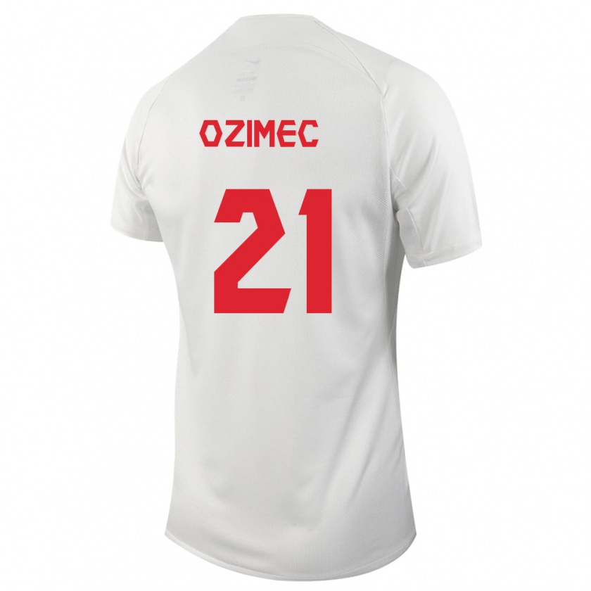 Kandiny Homme Maillot Canada Lucas Ozimec #21 Blanc Tenues Extérieur 24-26 T-Shirt