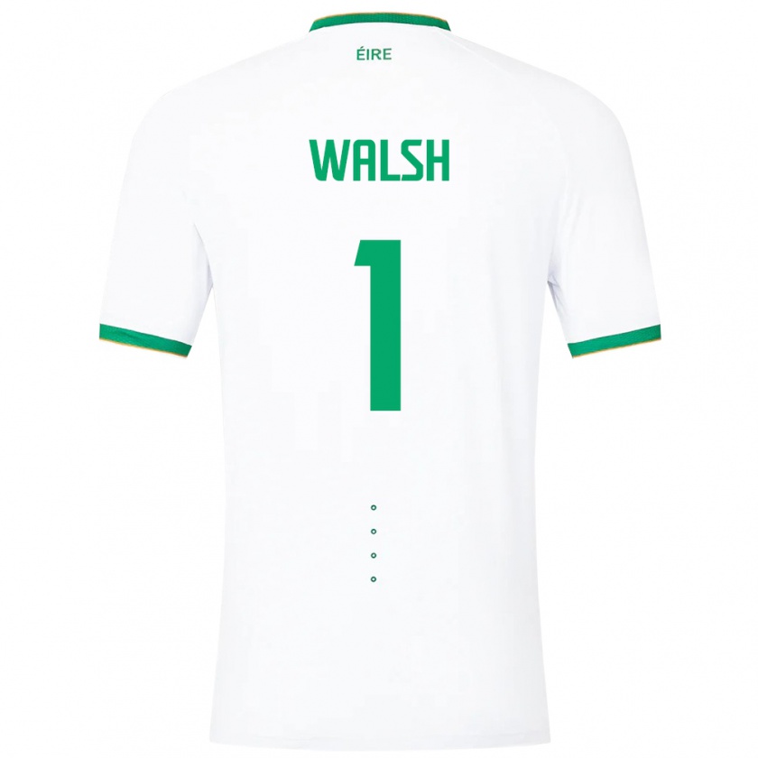 Kandiny Homme Maillot Irlande Conor Walsh #1 Blanc Tenues Extérieur 24-26 T-Shirt