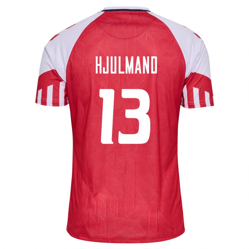 Kandiny Femme Maillot Danemark Morten Hjulmand #13 Rouge Tenues Domicile 24-26 T-Shirt
