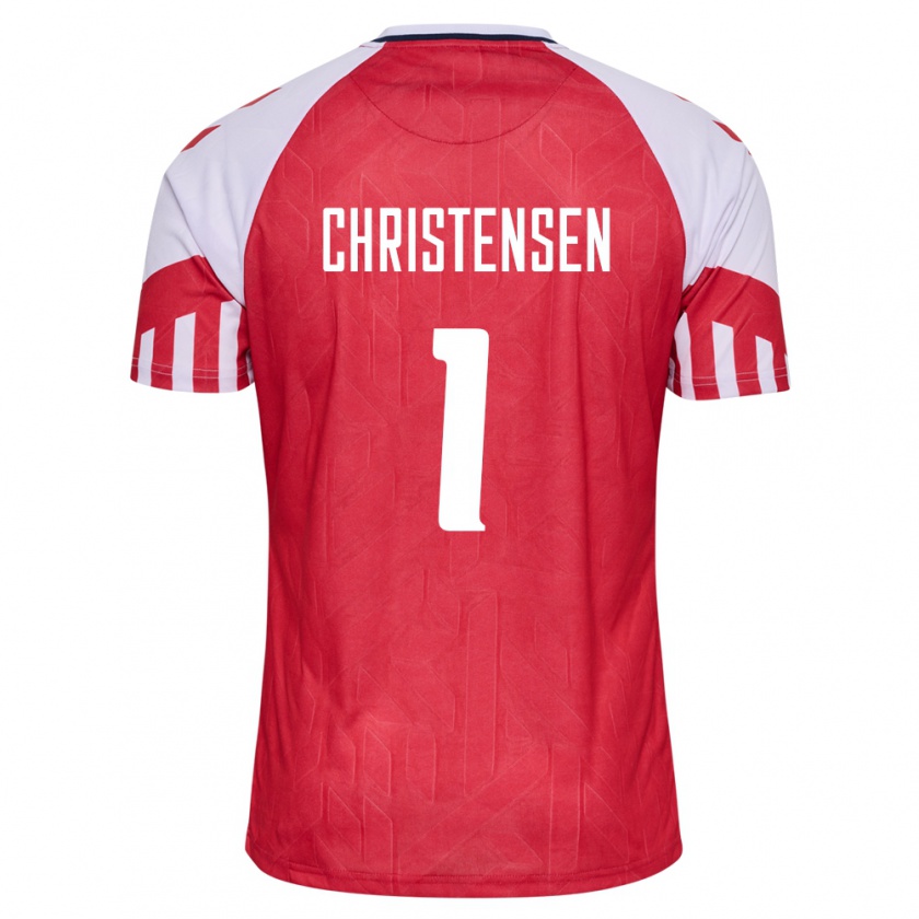 Kandiny Femme Maillot Danemark Lene Christensen #1 Rouge Tenues Domicile 24-26 T-Shirt