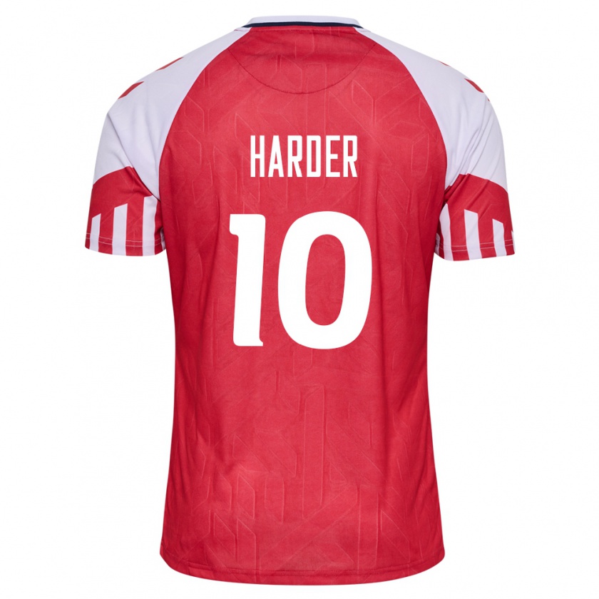 Kandiny Femme Maillot Danemark Pernille Harder #10 Rouge Tenues Domicile 24-26 T-Shirt