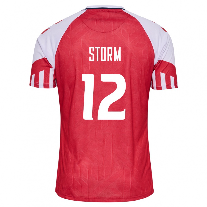 Kandiny Femme Maillot Danemark Tobias Storm #12 Rouge Tenues Domicile 24-26 T-Shirt