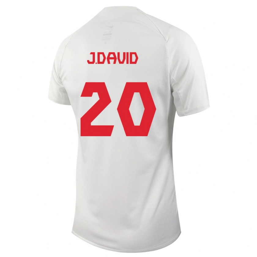 Kandiny Femme Maillot Canada Jonathan David #20 Blanc Tenues Extérieur 24-26 T-Shirt