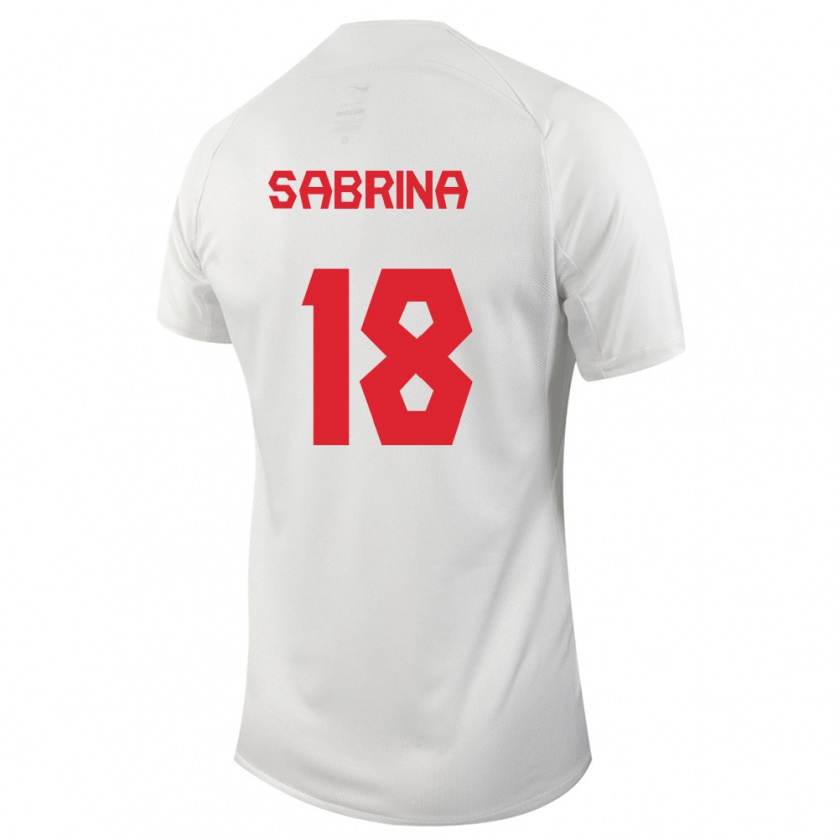 Kandiny Femme Maillot Canada Sabrina D'angelo #18 Blanc Tenues Extérieur 24-26 T-Shirt