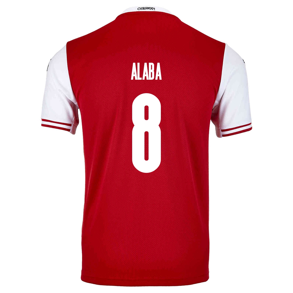 Homme Équipe D'autriche De Football Maillot David Alaba #8 Tenues Domicile Rouge 2021