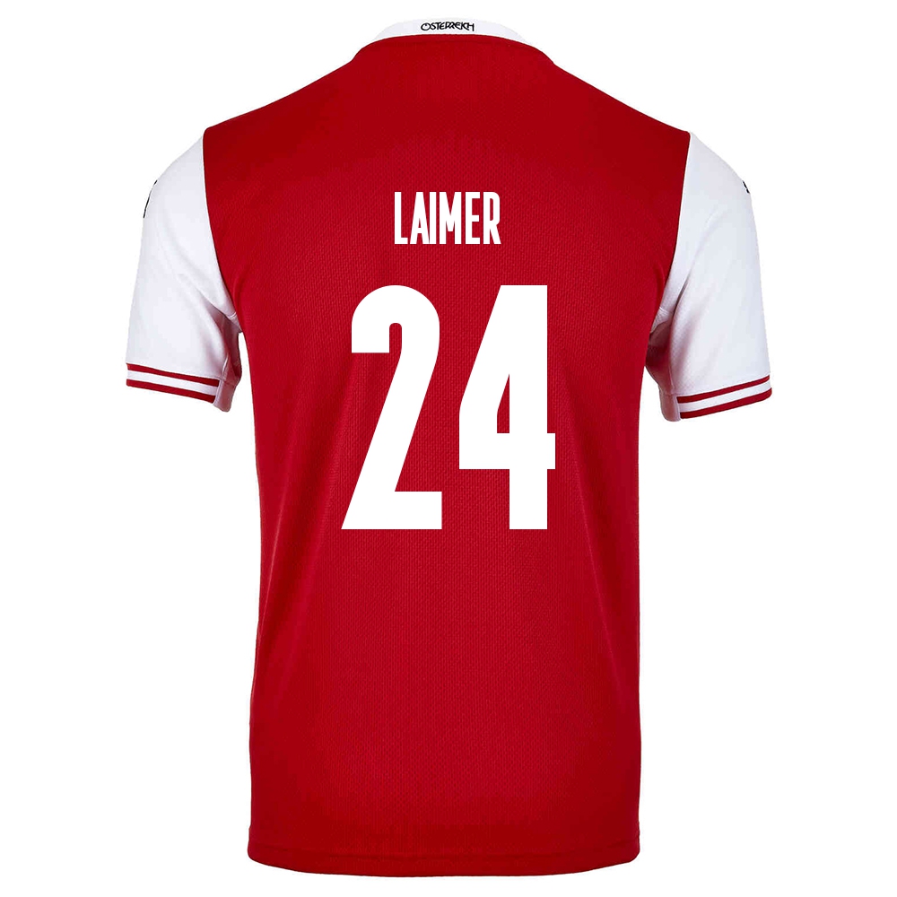 Homme Équipe D'autriche De Football Maillot Konrad Laimer #24 Tenues Domicile Rouge 2021