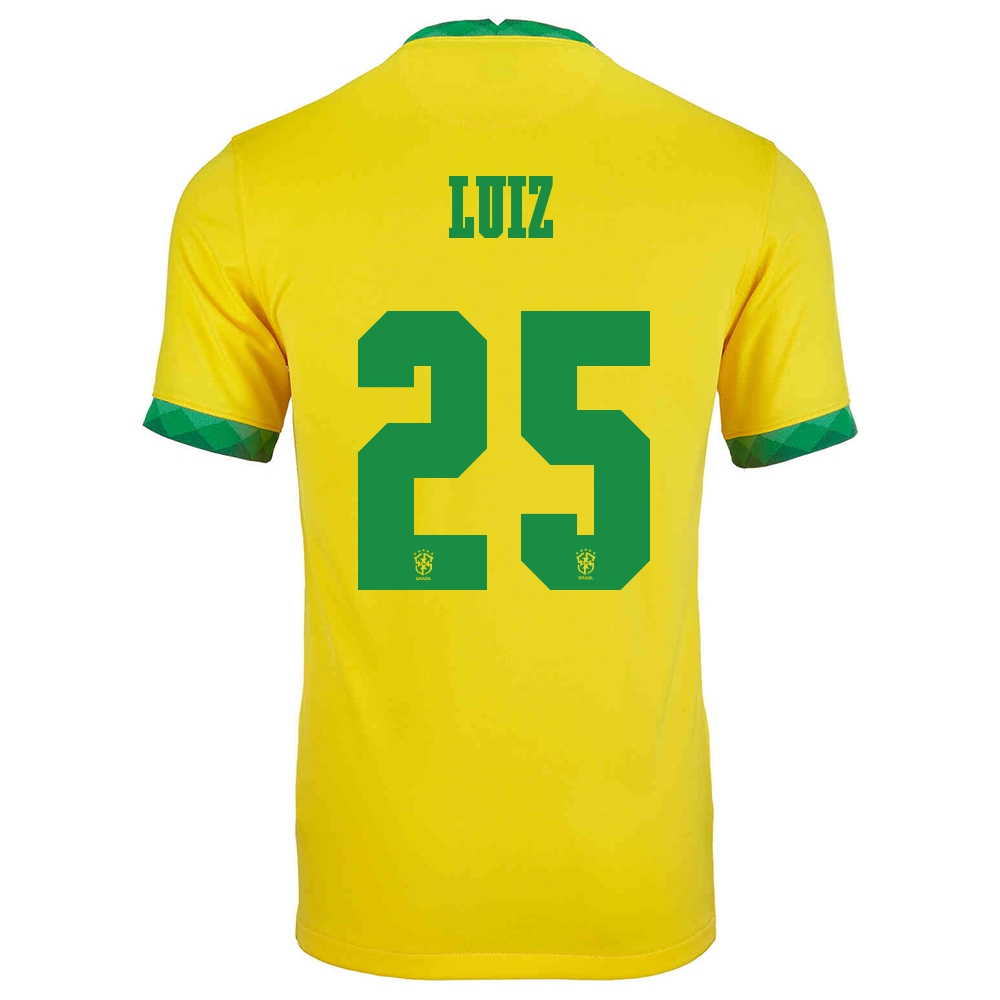Enfant Équipe Du Brésil De Football Maillot Douglas Luiz #25 Tenues Domicile Jaune 2021