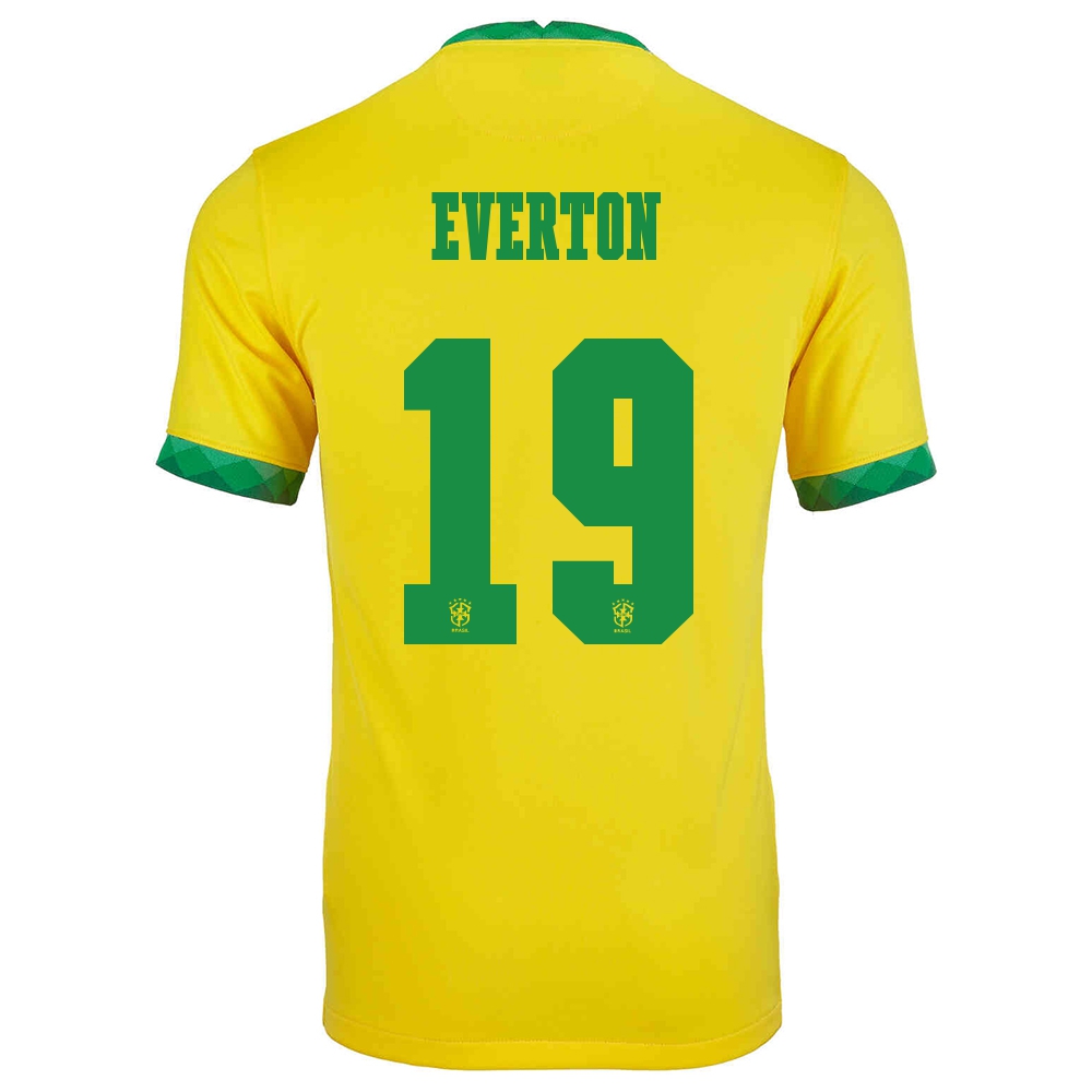 Femme Équipe Du Brésil De Football Maillot Everton #19 Tenues Domicile Jaune 2021
