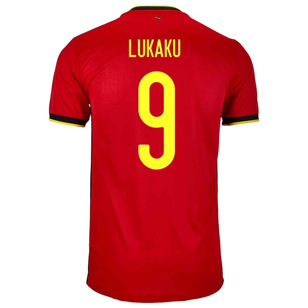 Enfant Équipe De Belgique De Football Maillot Romelu Lukaku #9 Tenues Domicile Rouge 2021