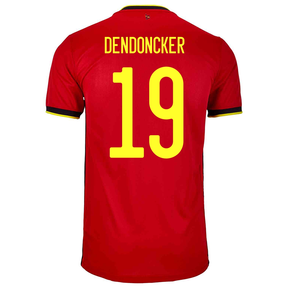 Homme Équipe De Belgique De Football Maillot Leander Dendoncker #19 Tenues Domicile Rouge 2021