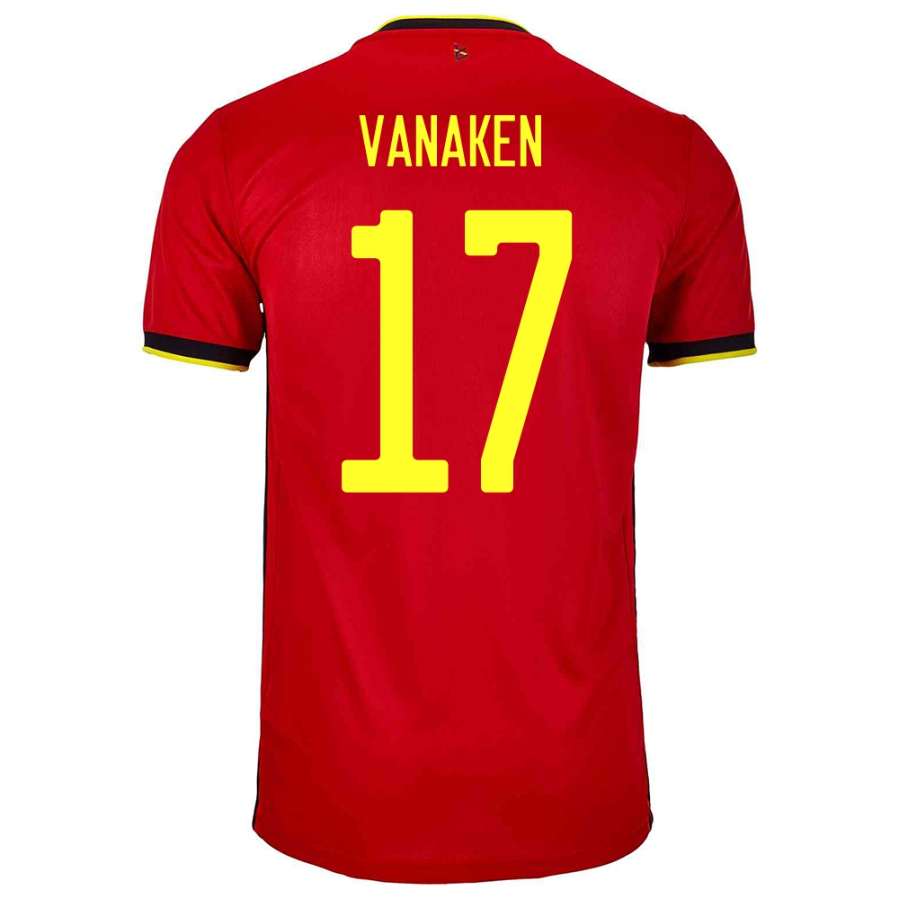 Homme Équipe De Belgique De Football Maillot Hans Vanaken #17 Tenues Domicile Rouge 2021