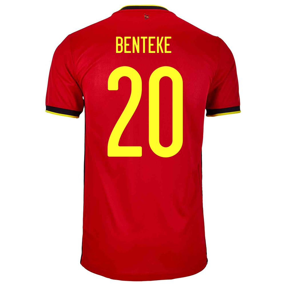 Homme Équipe De Belgique De Football Maillot Christian Benteke #20 Tenues Domicile Rouge 2021