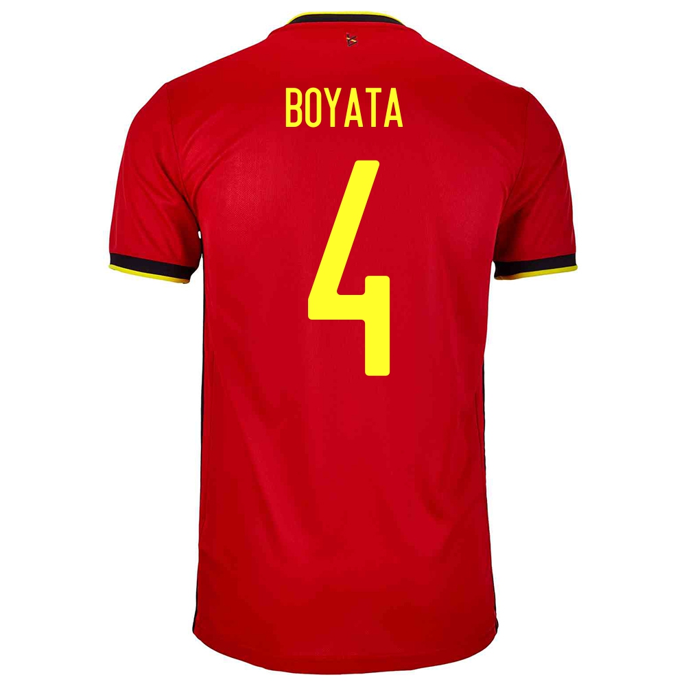 Homme Équipe De Belgique De Football Maillot Dedryck Boyata #4 Tenues Domicile Rouge 2021