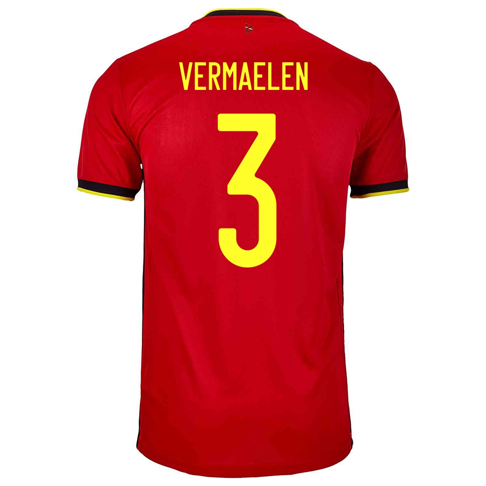 Enfant Équipe De Belgique De Football Maillot Thomas Vermaelen #3 Tenues Domicile Rouge 2021