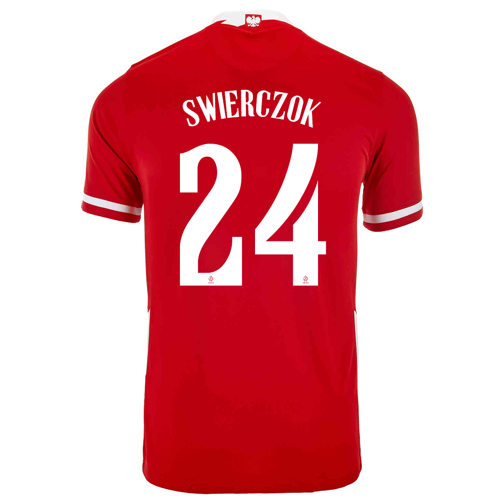 Femme Équipe De Pologne De Football Maillot Jakub Swierczok #24 Tenues Domicile Rouge 2021