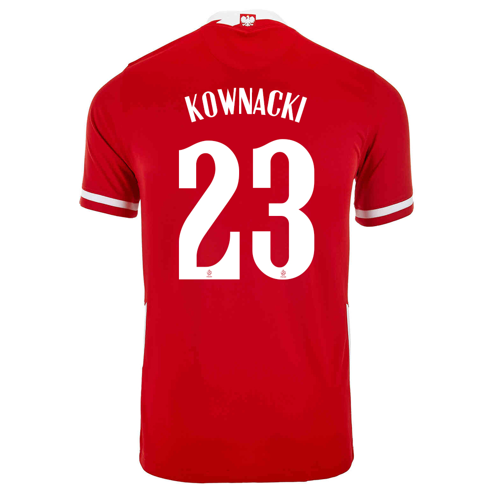 Femme Équipe De Pologne De Football Maillot Dawid Kownacki #23 Tenues Domicile Rouge 2021