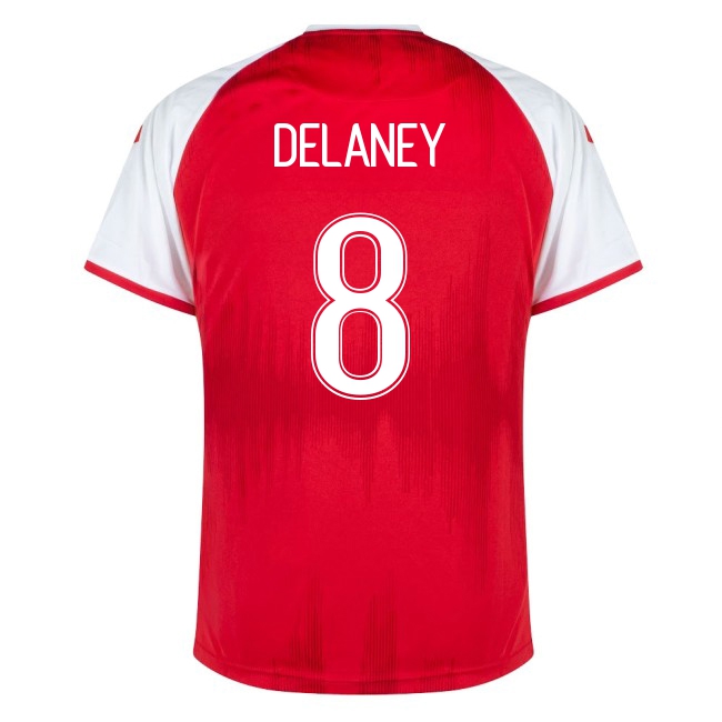 Femme Équipe Du Danemark De Football Maillot Thomas Delaney #8 Tenues Domicile Rouge 2021