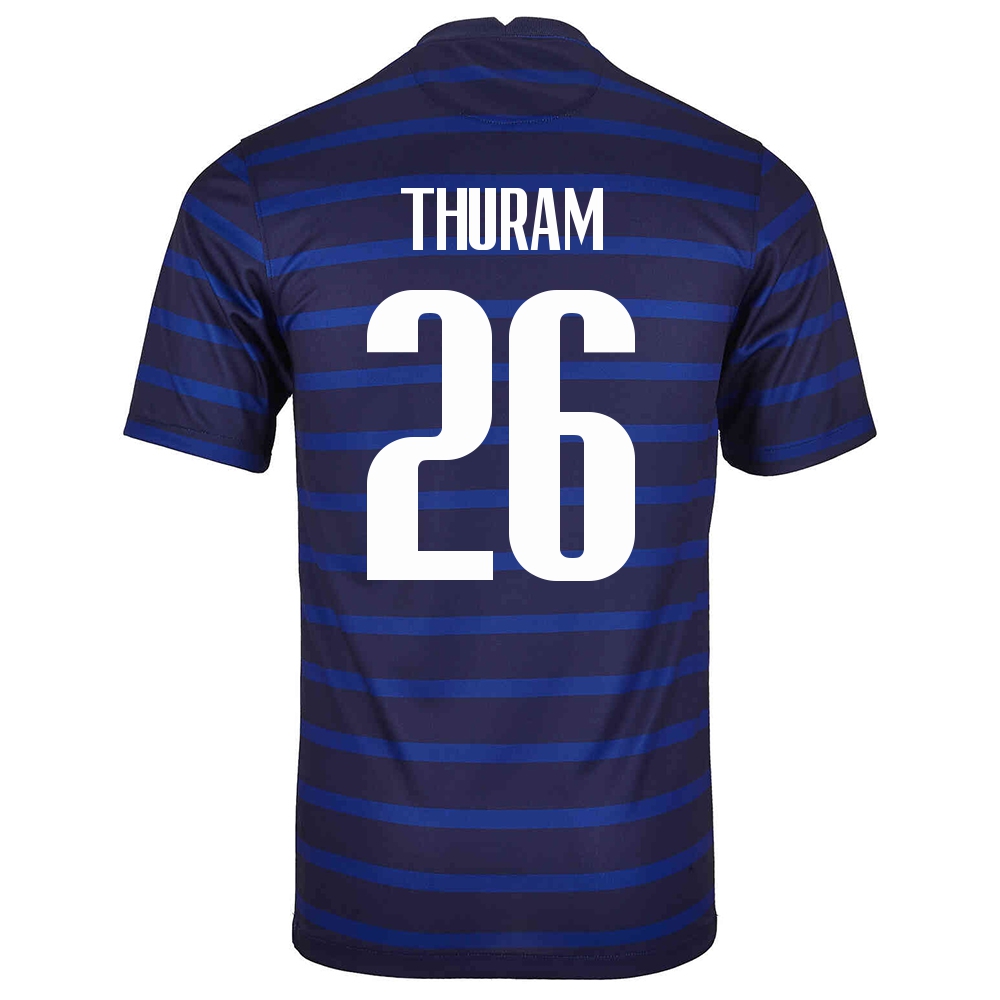 Femme Équipe De France De Football Maillot Marcus Thuram #26 Tenues Domicile Bleu Foncé 2021