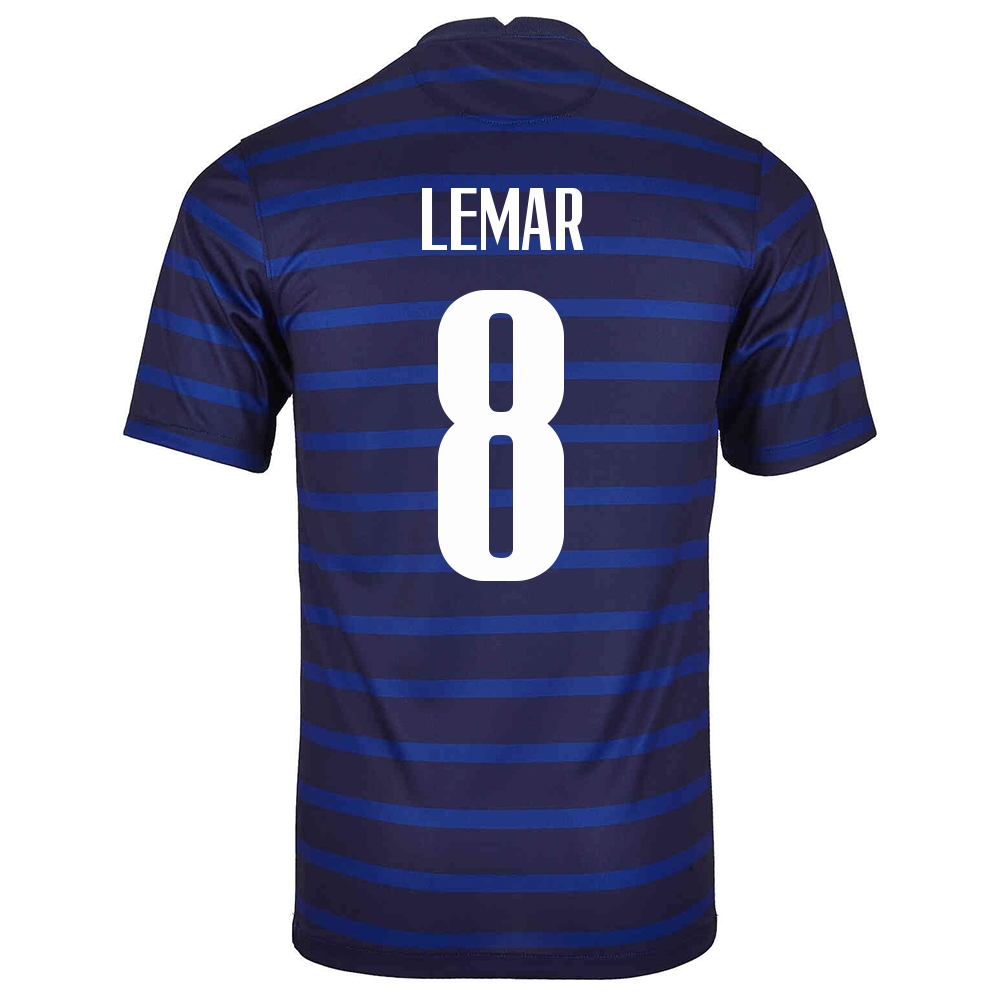 Femme Équipe De France De Football Maillot Thomas Lemar #8 Tenues Domicile Bleu Foncé 2021
