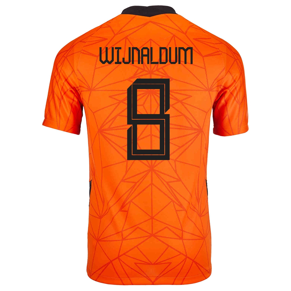Homme Équipe Des Pays-bas De Football Maillot Georginio Wijnaldum #8 Tenues Domicile Orange 2021