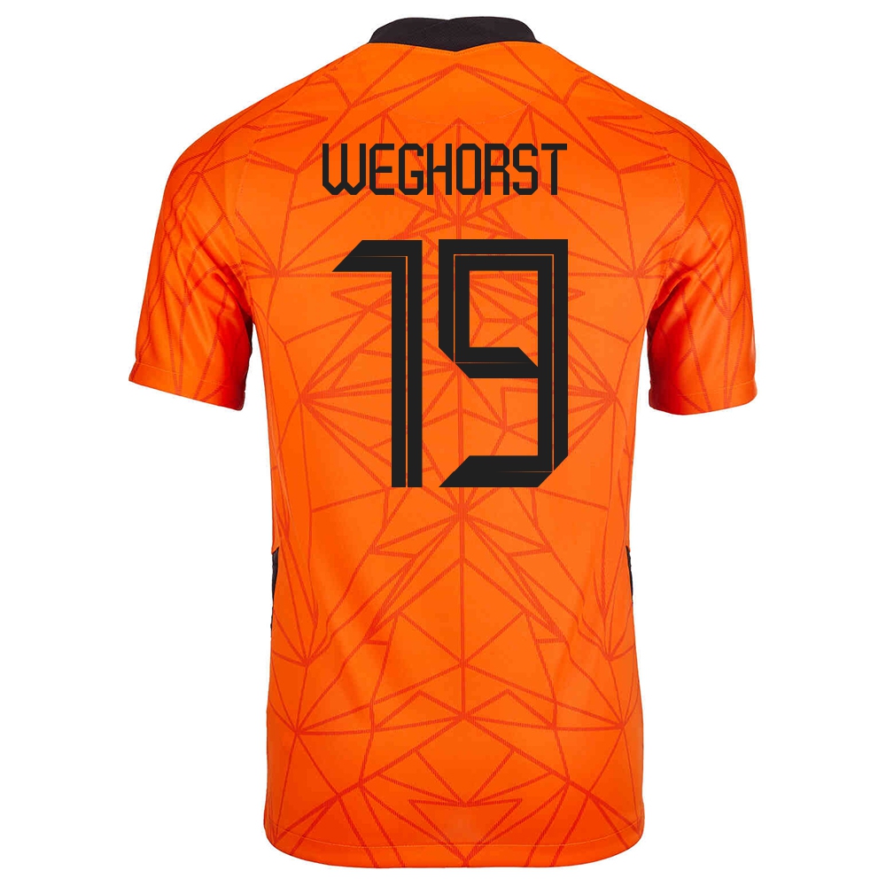 Homme Équipe Des Pays-bas De Football Maillot Wout Weghorst #19 Tenues Domicile Orange 2021
