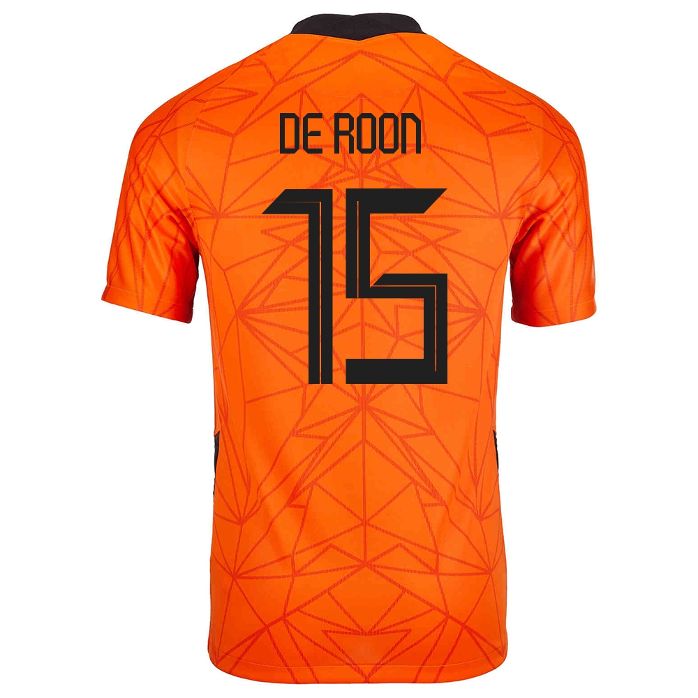 Femme Équipe Des Pays-bas De Football Maillot Marten De Roon #15 Tenues Domicile Orange 2021