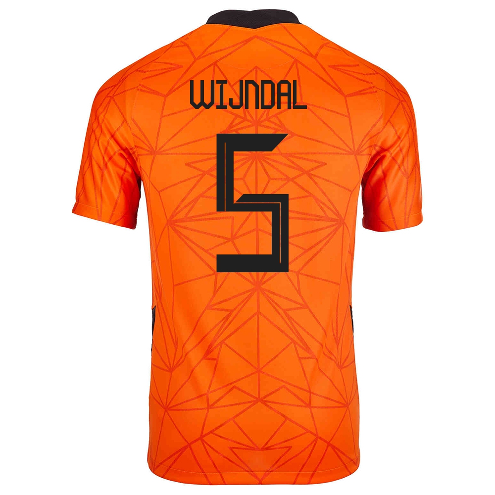 Homme Équipe Des Pays-bas De Football Maillot Owen Wijndal #5 Tenues Domicile Orange 2021