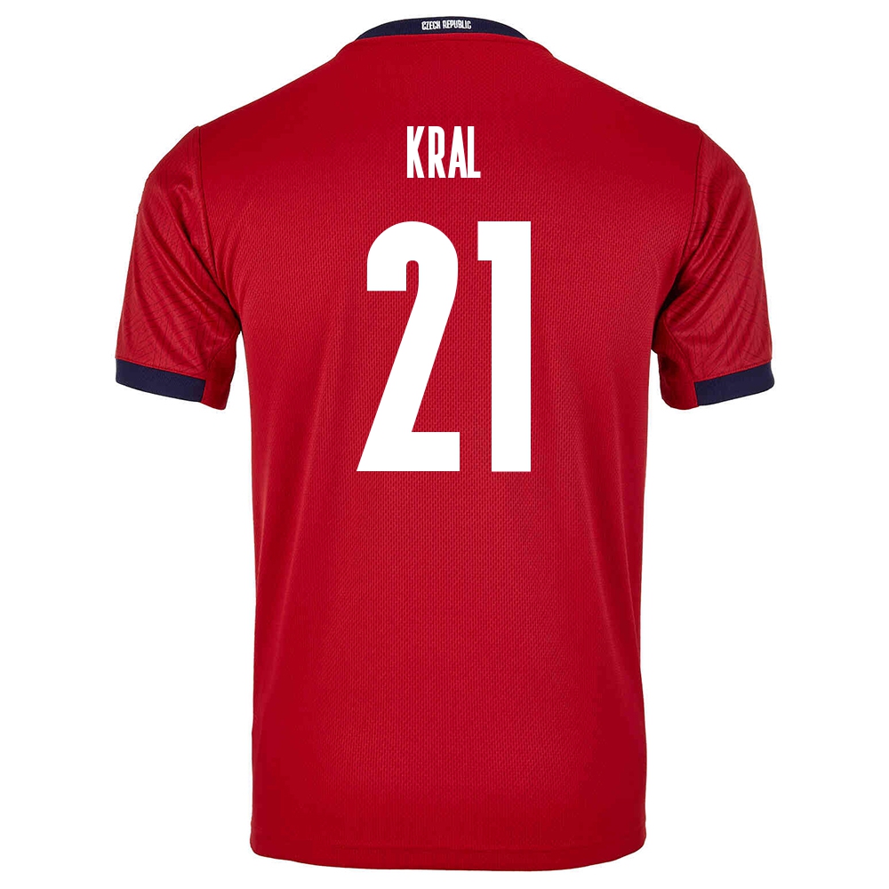 Femme Équipe De Tchéquie De Football Maillot Alex Kral #21 Tenues Domicile Rouge 2021