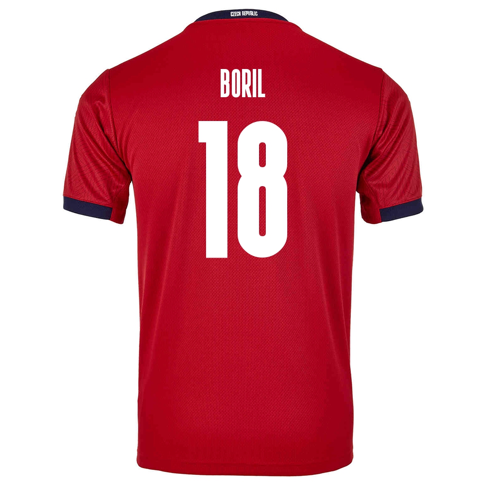 Enfant Équipe De Tchéquie De Football Maillot Jan Boril #18 Tenues Domicile Rouge 2021
