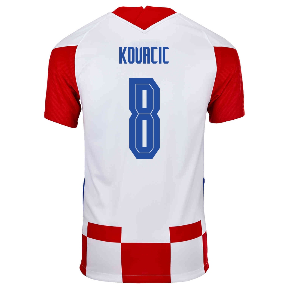 Femme Équipe De Croatie De Football Maillot Mateo Kovacic #8 Tenues Domicile Rouge Blanc 2021