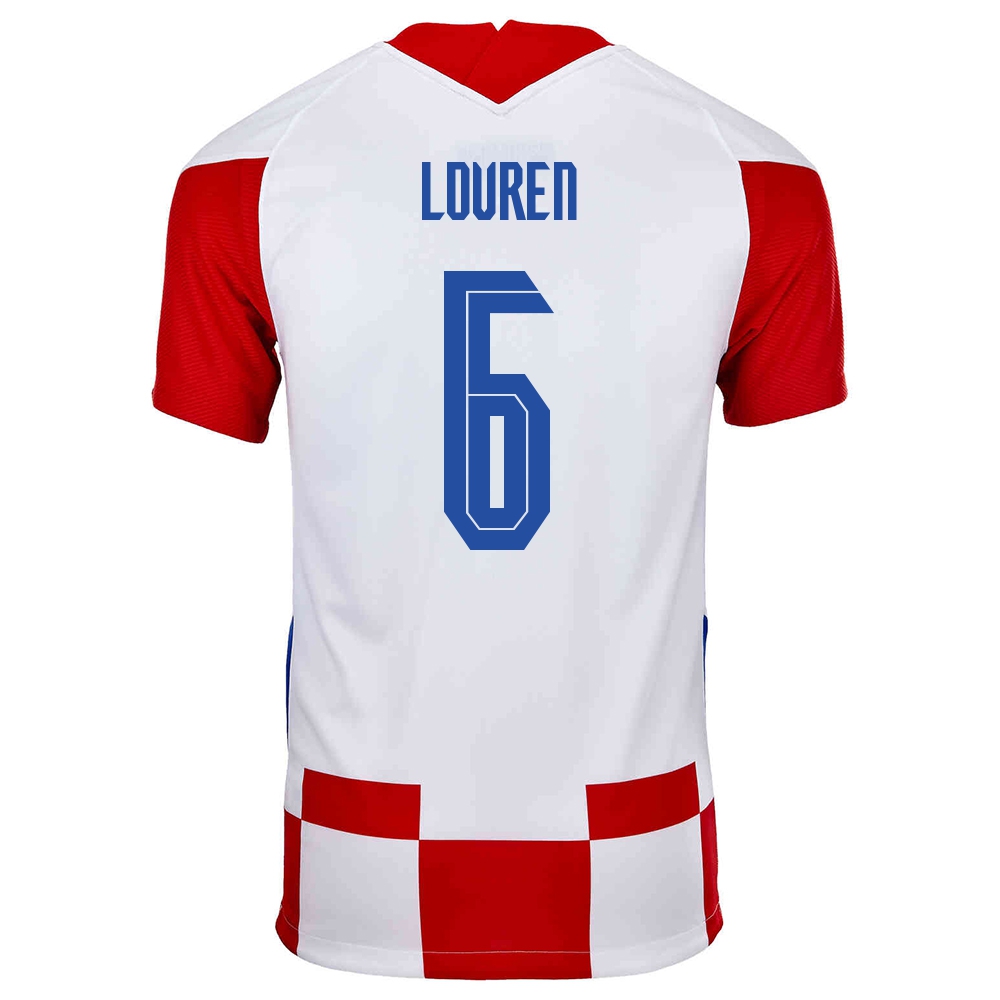 Femme Équipe De Croatie De Football Maillot Dejan Lovren #6 Tenues Domicile Rouge Blanc 2021
