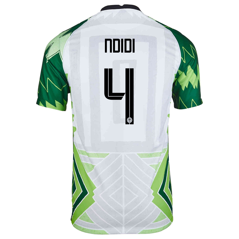 Enfant Équipe Du Nigeria De Football Maillot Wilfred Ndidi #4 Tenues Domicile Vert Blanc 2021