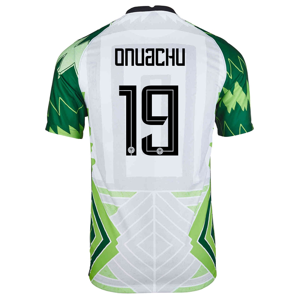 Femme Équipe Du Nigeria De Football Maillot Paul Onuachu #19 Tenues Domicile Vert Blanc 2021