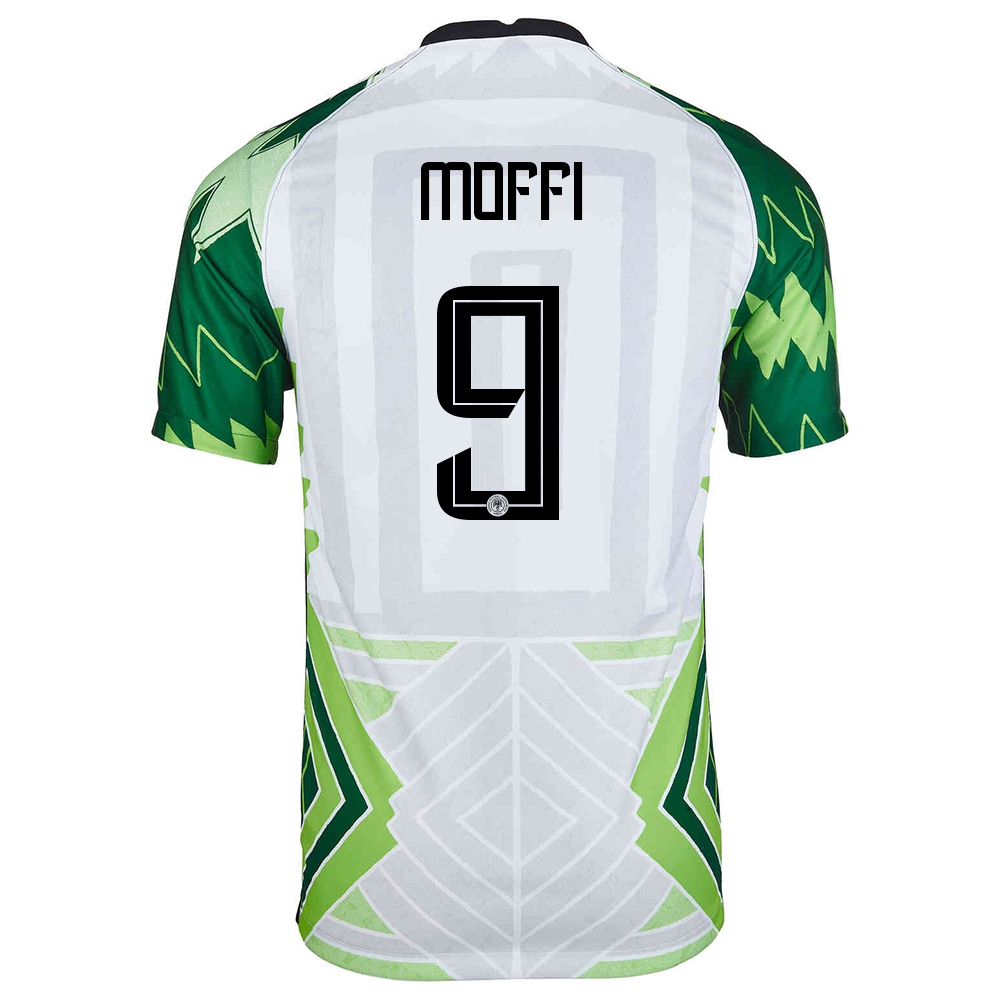 Homme Équipe Du Nigeria De Football Maillot Terem Moffi #9 Tenues Domicile Vert Blanc 2021