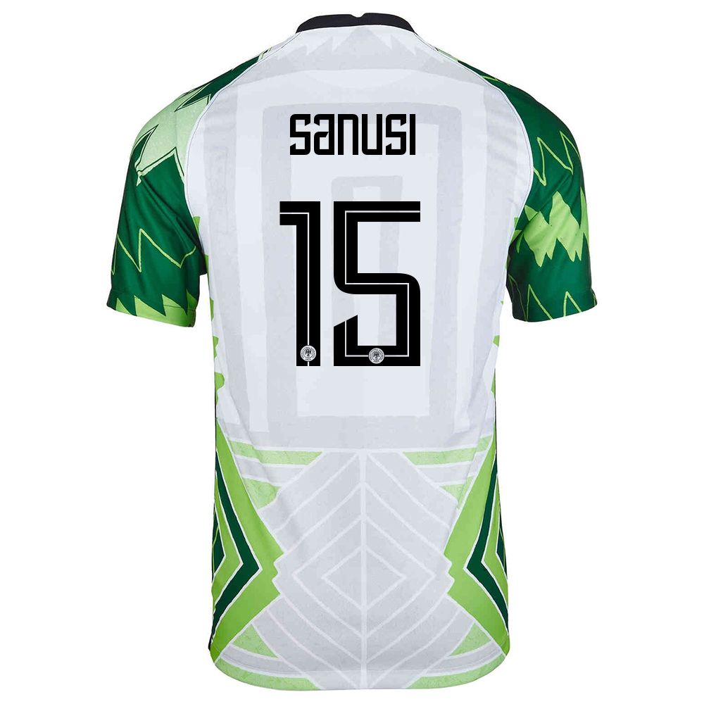 Femme Équipe Du Nigeria De Football Maillot Zaidu Sanusi #15 Tenues Domicile Vert Blanc 2021