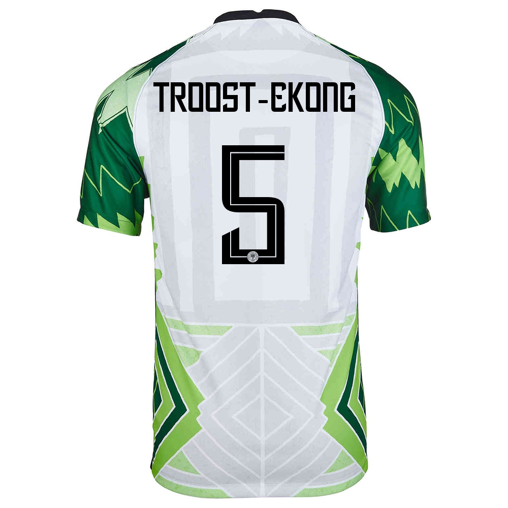 Homme Équipe Du Nigeria De Football Maillot William Troost-ekong #5 Tenues Domicile Vert Blanc 2021