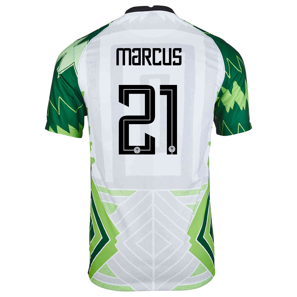 Femme Équipe Du Nigeria De Football Maillot Abraham Marcus #21 Tenues Domicile Vert Blanc 2021