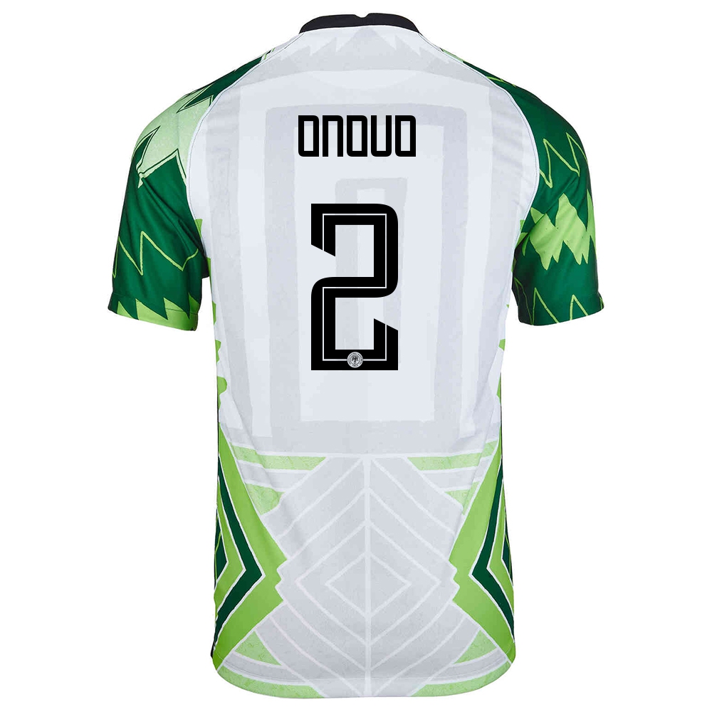 Homme Équipe Du Nigeria De Football Maillot Vincent Onovo #2 Tenues Domicile Vert Blanc 2021