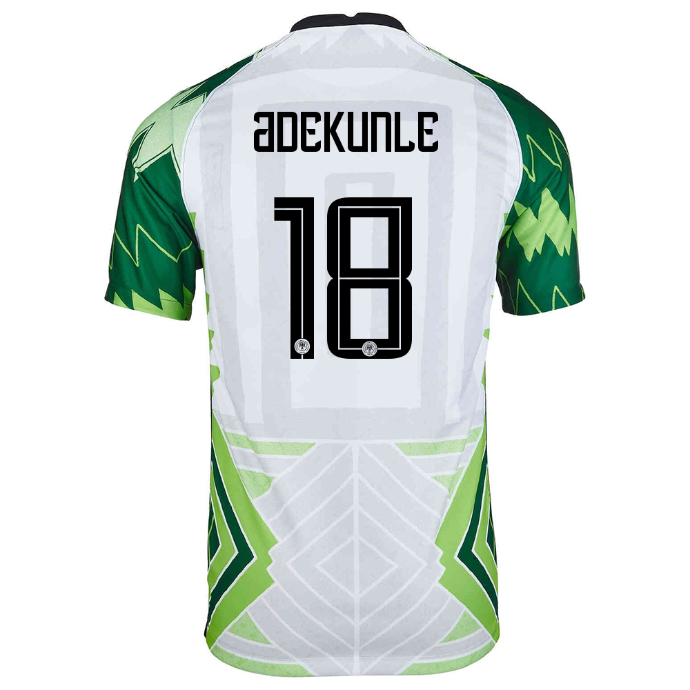Femme Équipe Du Nigeria De Football Maillot Adeleke Adekunle #18 Tenues Domicile Vert Blanc 2021