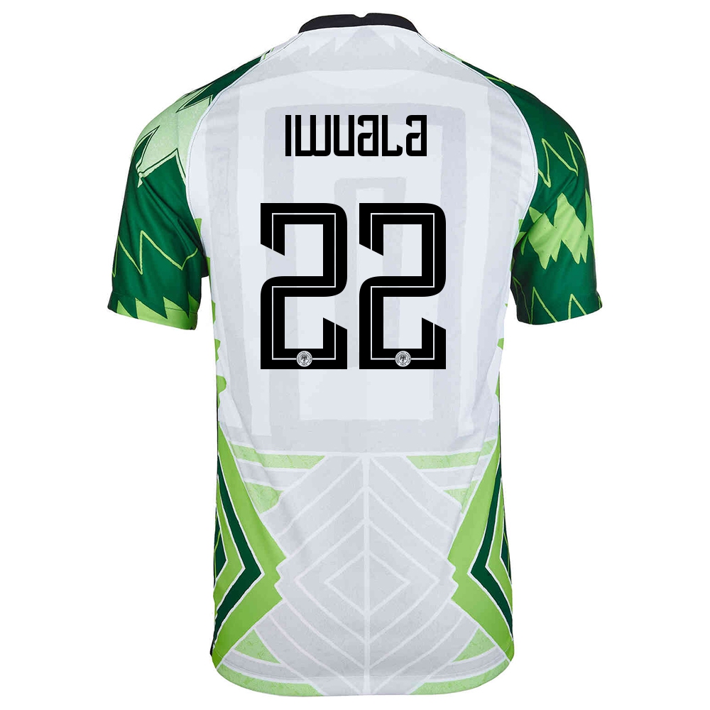Homme Équipe Du Nigeria De Football Maillot Anayo Iwuala #22 Tenues Domicile Vert Blanc 2021