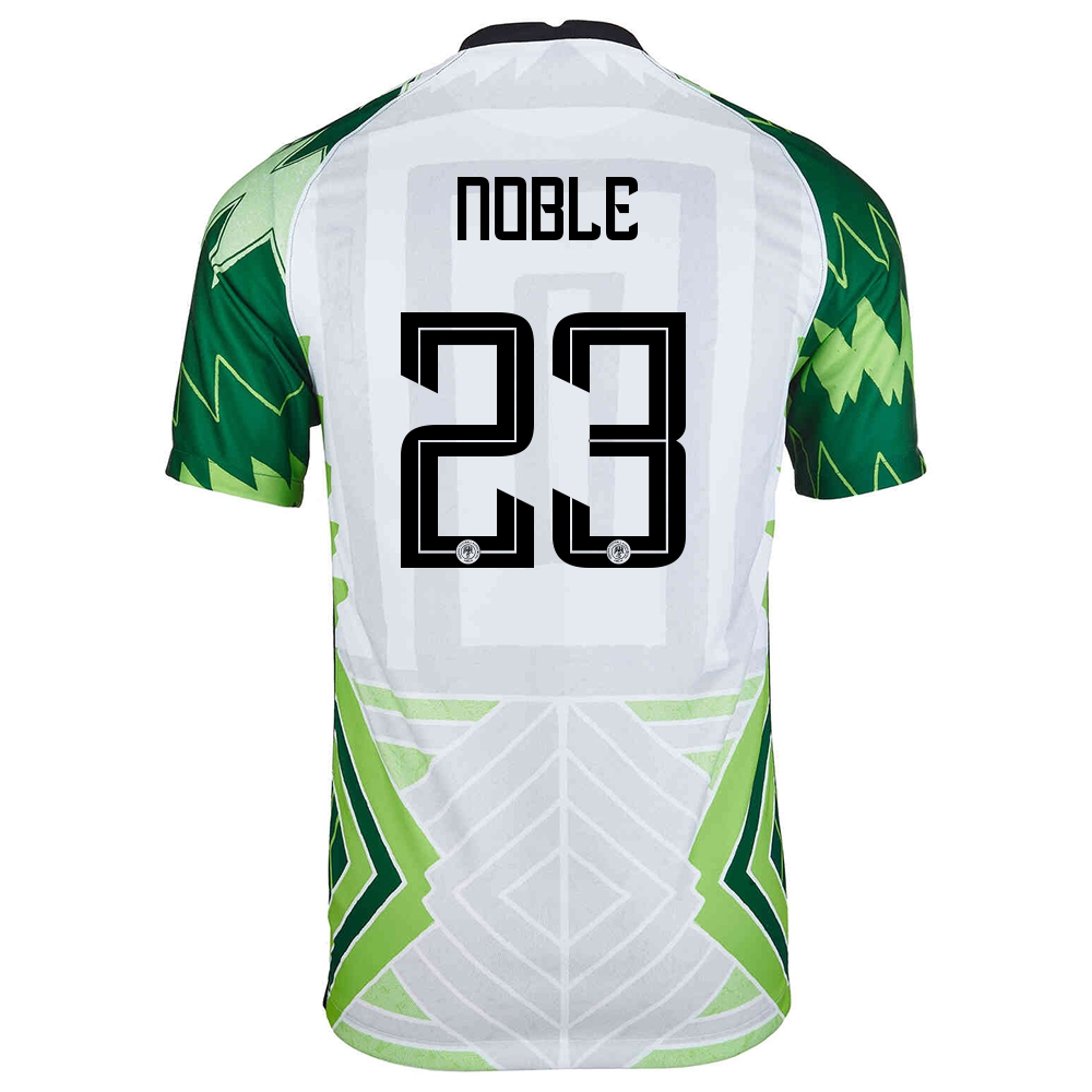 Enfant Équipe Du Nigeria De Football Maillot John Noble #23 Tenues Domicile Vert Blanc 2021